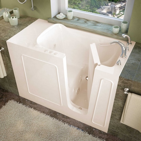 Meditub MediTub Walk-In 26 x 53 Right Drain Biscuit Whirlpool Walk-In Bathtub 2653RBH